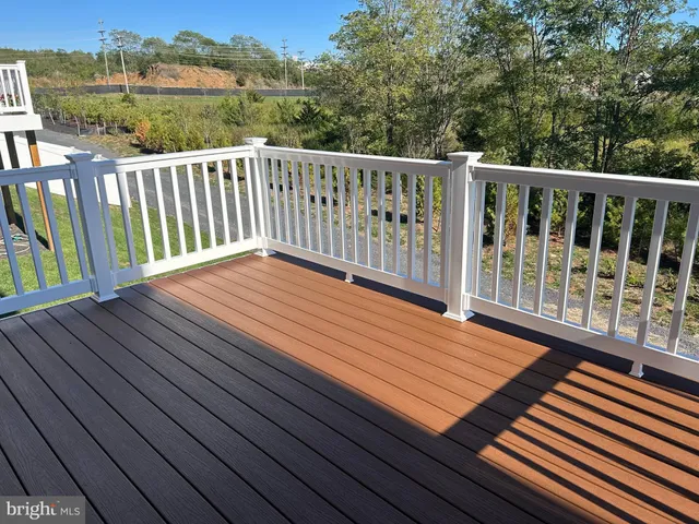 a view of a wooden deck