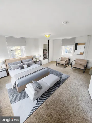 a bedroom with bed and window