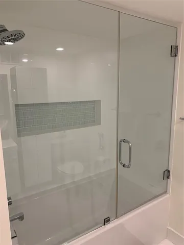 a bathroom with a shower