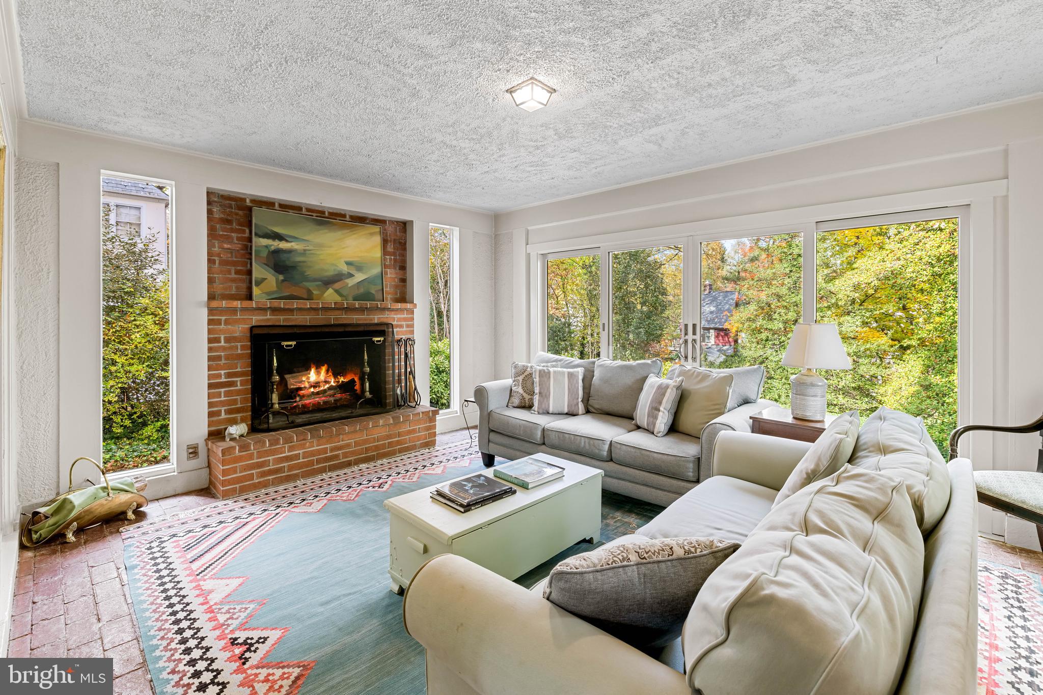 308 Northfield Place Baltimore, MD 21210 - Photo 10 of 41 a living room with furniture a large window and a fireplace