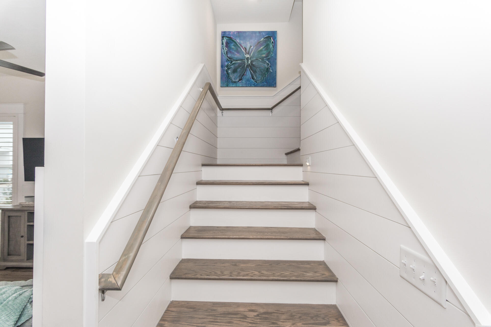 68 Beach View Drive Inlet Beach, FL 32461 - Photo 33 of 78 a view of staircase with white walls and white door