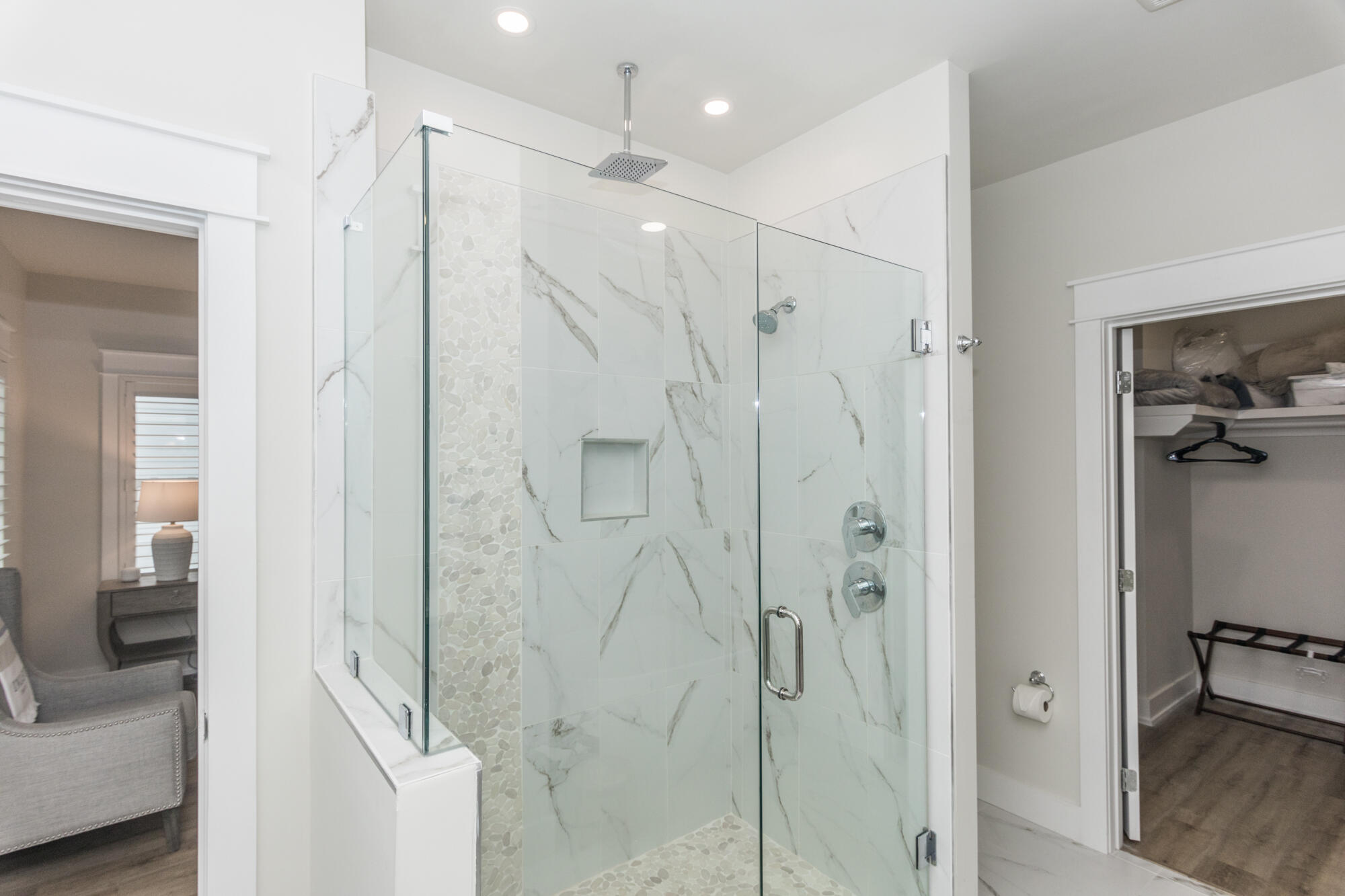68 Beach View Drive Inlet Beach, FL 32461 - Photo 53 of 78 a bathroom with a shower and a glass door