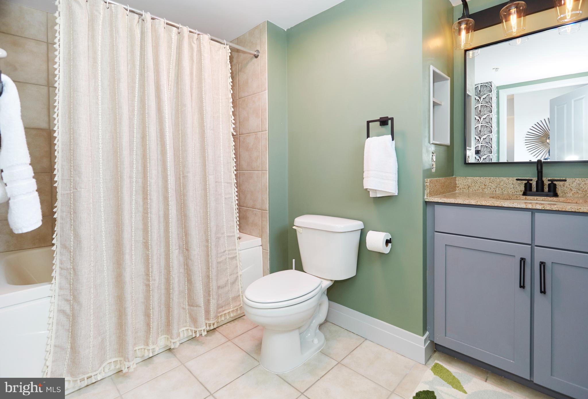 414 Water Street, Unit 2601 Baltimore, MD 21202 - Photo 33 of 51 a bathroom with a toilet a sink and a mirror