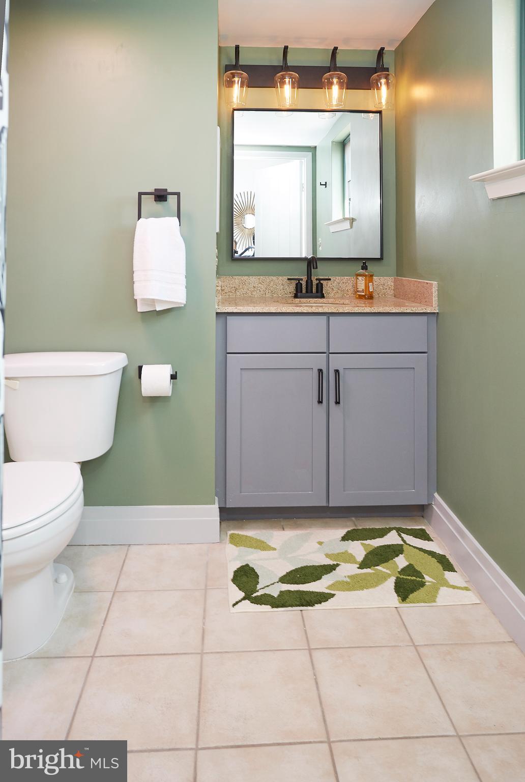 414 Water Street, Unit 2601 Baltimore, MD 21202 - Photo 36 of 51 a bathroom with a sink a toilet and mirror