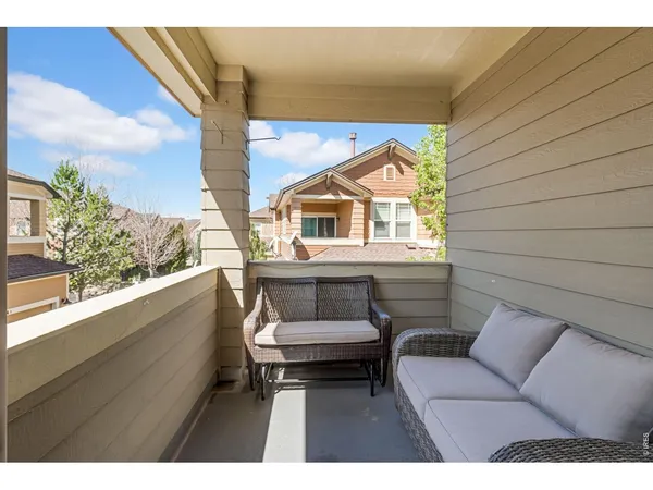 a view of a terrace with a couch