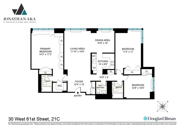 $2,450,000 | 30 West 61st Street, Unit 21C | Upper West Side
