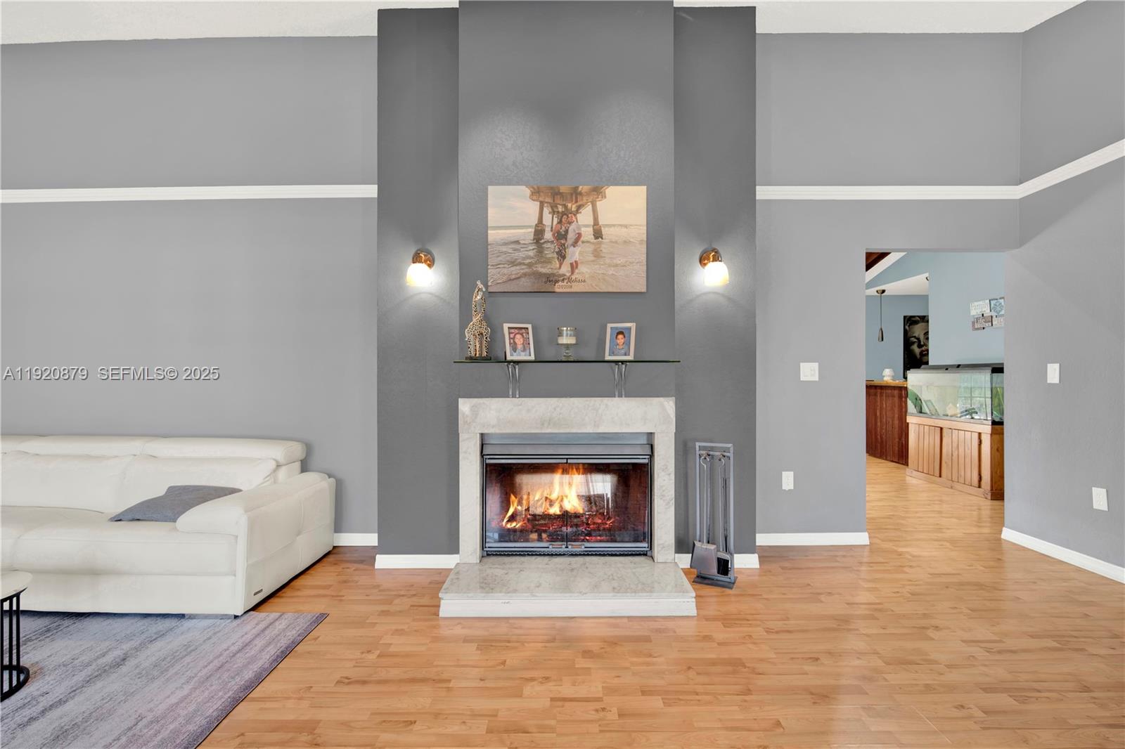 29472 Southwest 193rd Court Homestead, FL 33030 - Photo 5 of 44 a living room with furniture and a fireplace