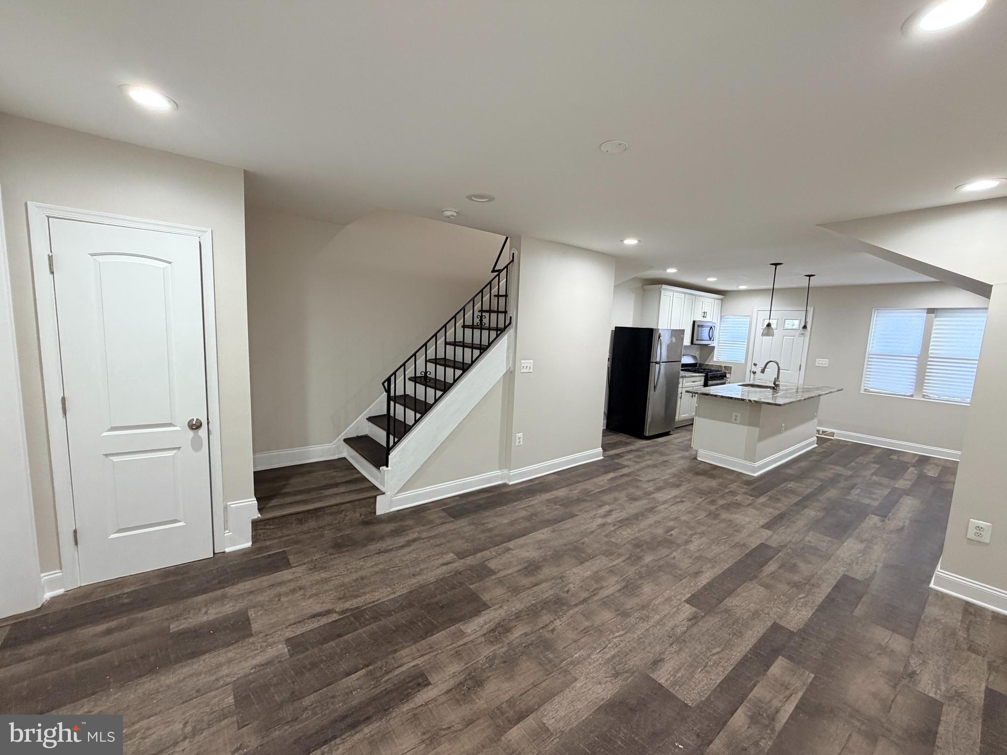 Open concept living room and dining area