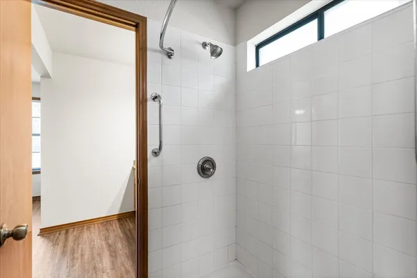 a bathroom with a shower