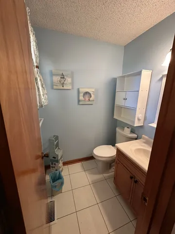 a bathroom with a toilet a sink a rug and a window