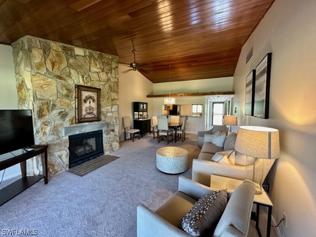 16710 Partridge Place Road, Unit 203 Fort Myers, FL 33908 - Photo 8 of 39 a living room with furniture and a fireplace
