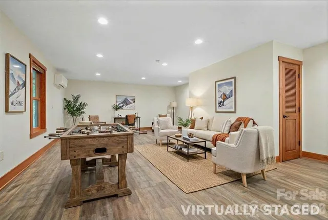 a living room with furniture