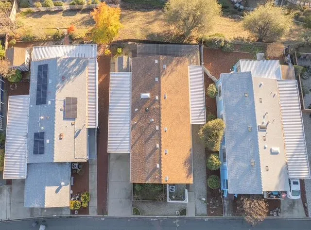 a view of a balcony from door