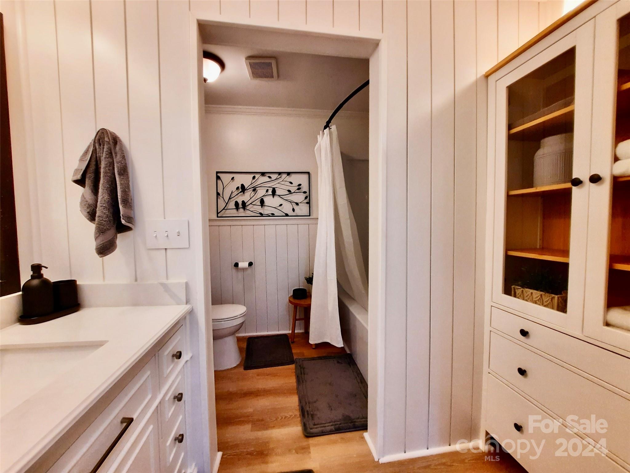 252 Souther Road Fletcher, NC 28732 - Photo 23 of 29 a bathroom with a sink a toilet and shower