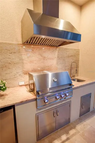 a view of pool with tree s