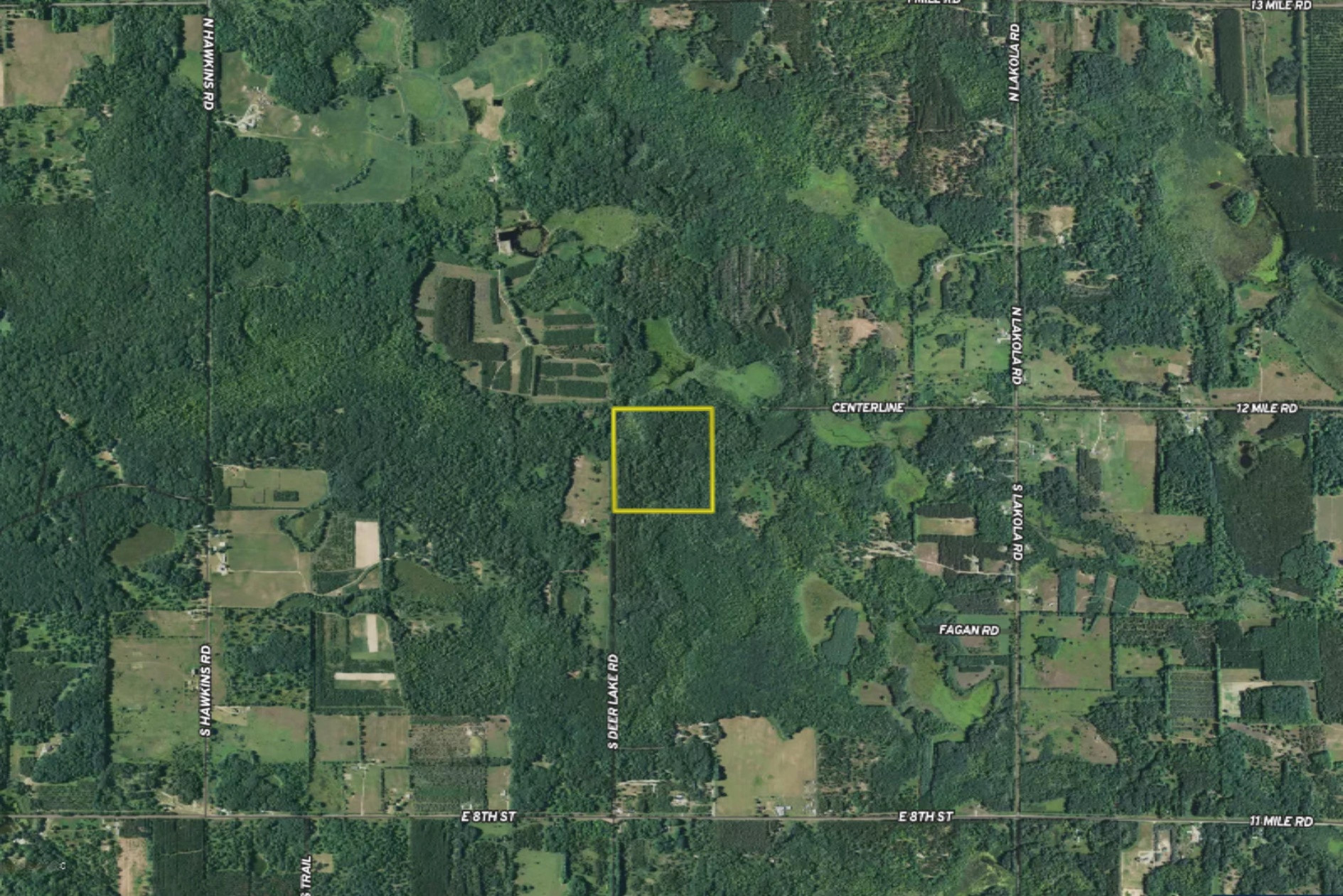 V/l Center Line Road Reed City, MI 49677 - Photo 17 of 18 Ryskamp Lake 40 Aerial 2