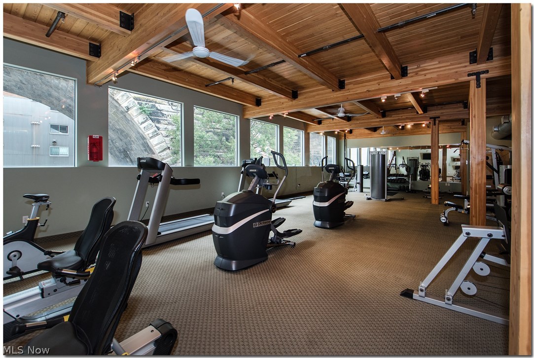 1237 Washington Avenue, Unit 1209 Cleveland, OH 44113 - Photo 28 of 33 4th floor has a well equiped work out center in a stylish space w/large windows, brick walls, beamed ceilings, his & hers bathrooms all for your convenience.