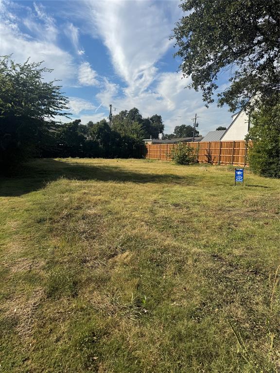 a view of a large garden with large trees