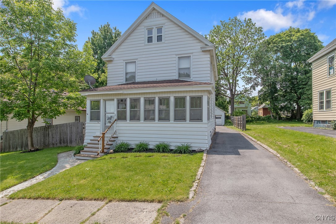Front of Home Showing the Deep Driveway