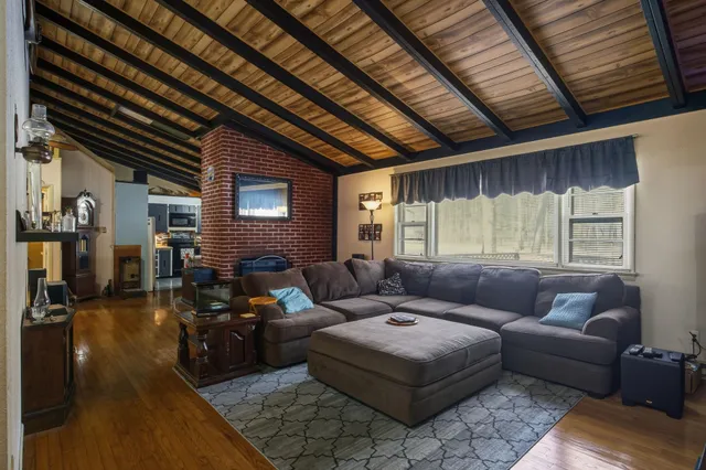 a living room with furniture