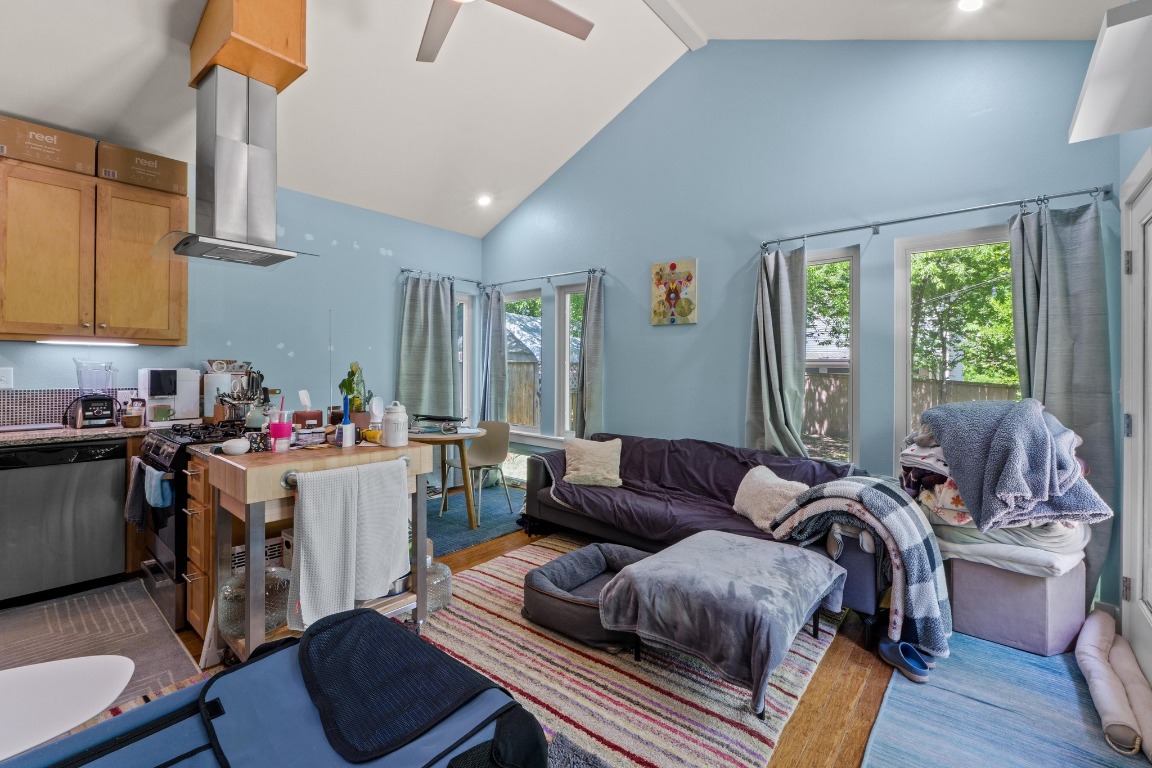 504 East 38th 1/2 Street Austin, TX 78751 - Photo 17 of 29 a living room with furniture and a wooden floor