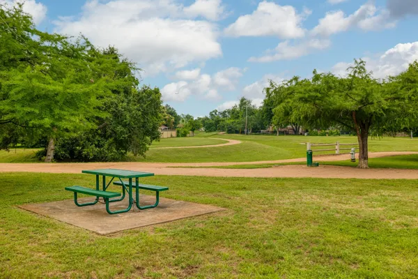 a view of a park with slide