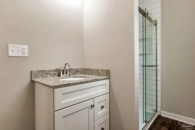 a bathroom with a shower