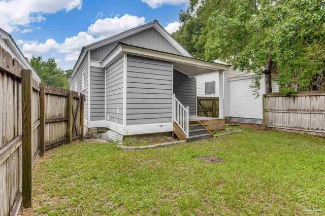a view of a park with swings