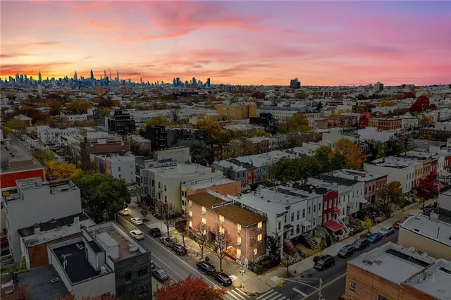 an aerial view of a city