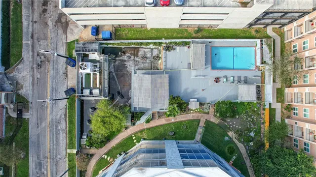 a front view of a multi story building