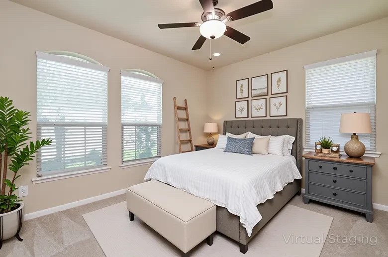4327 Estes Ridge Lane Katy, TX 77493 - Photo 19 of 37 a bedroom with a large bed and a window