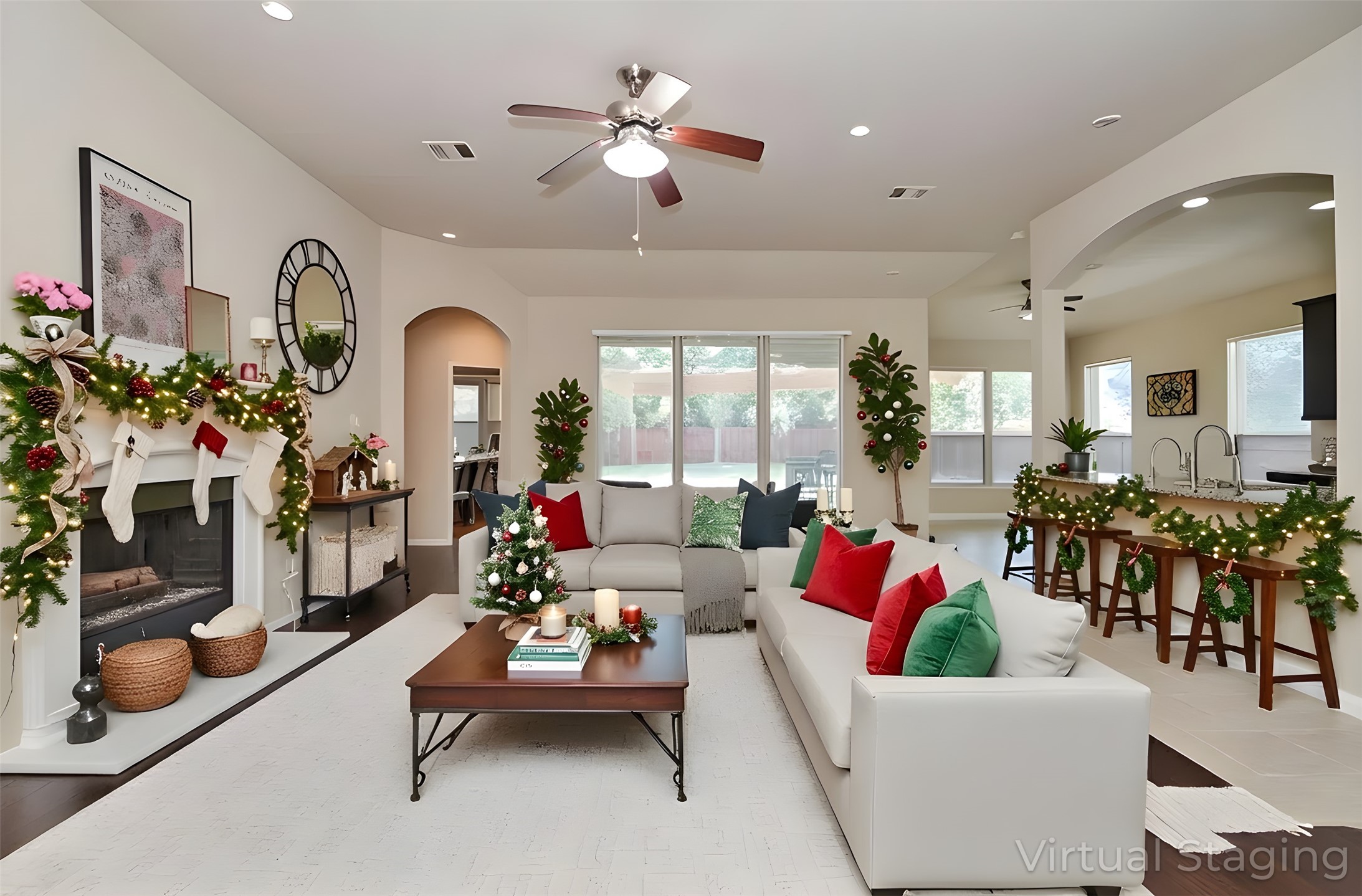 4327 Estes Ridge Lane Katy, TX 77493 - Photo 3 of 37 a living room with furniture potted plant and a chandelier