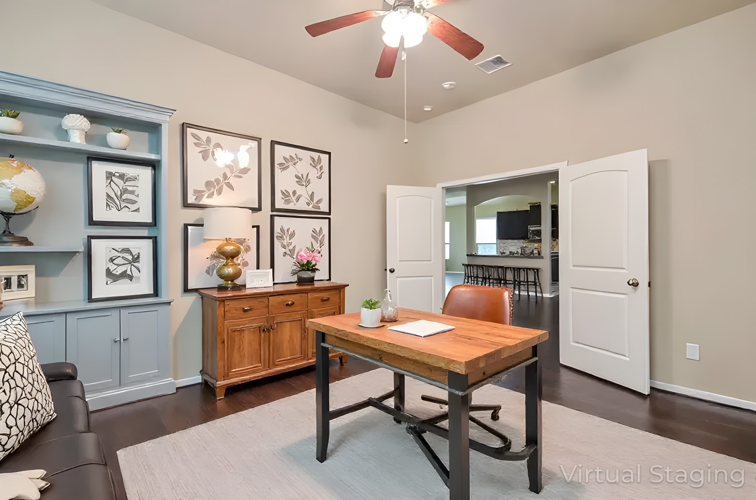 4327 Estes Ridge Lane Katy, TX 77493 - Photo 9 of 37 a room with chandelier fan and a wooden floor