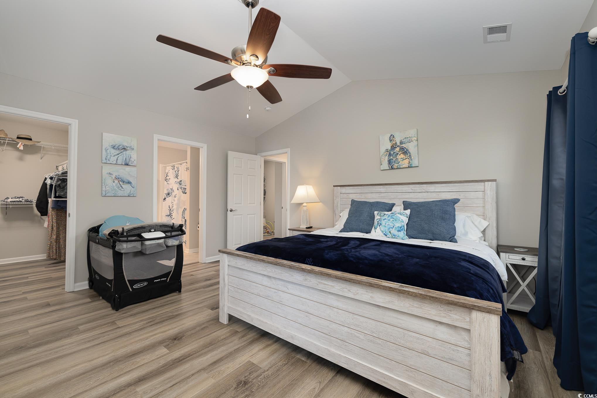 618 Surfside Drive Surfside Beach, SC 29575 - Photo 18 of 40 Bedroom with lofted ceiling, a spacious closet, ha