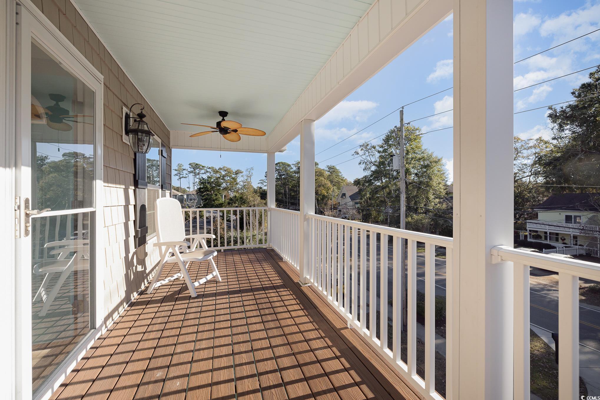 618 Surfside Drive Surfside Beach, SC 29575 - Photo 24 of 40 Balcony featuring ceiling fan