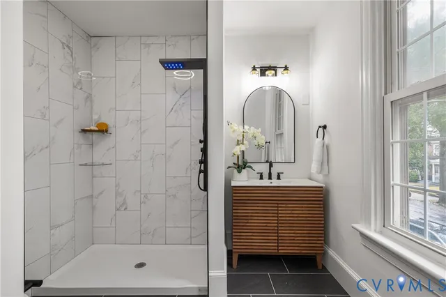 a close view of shower