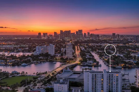 a view of a lake with a city