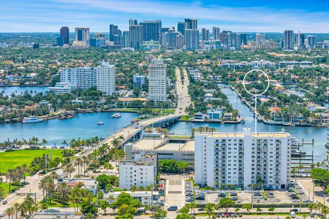 a view of a city with tall buildings