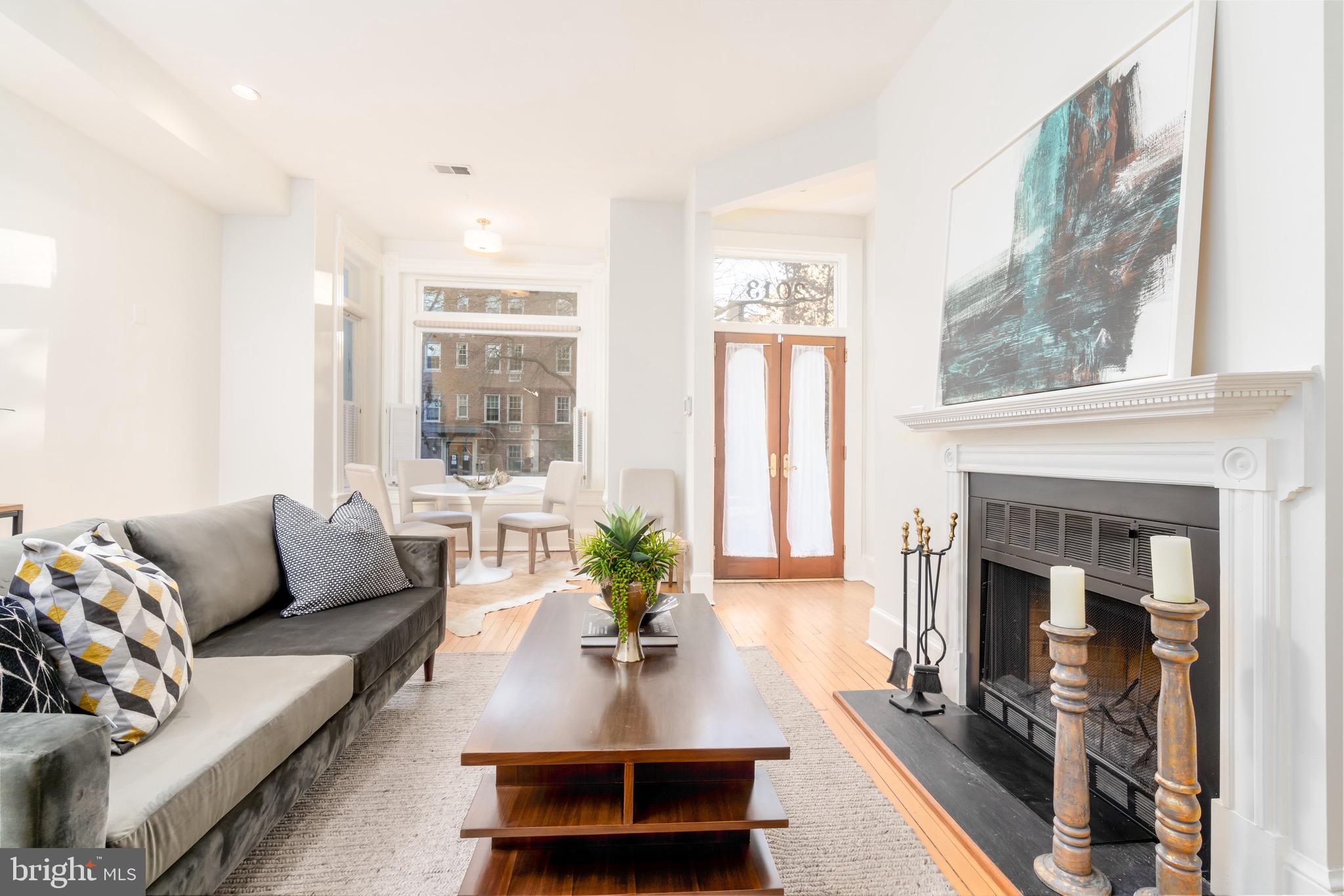 2013 Kalorama Road Northwest, Unit 4 Washington, DC 20009 - Photo 5 of 25 Living room with WOOD-BURNING FIREPLACE