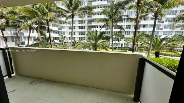 a view of a palm tree with a palm plant