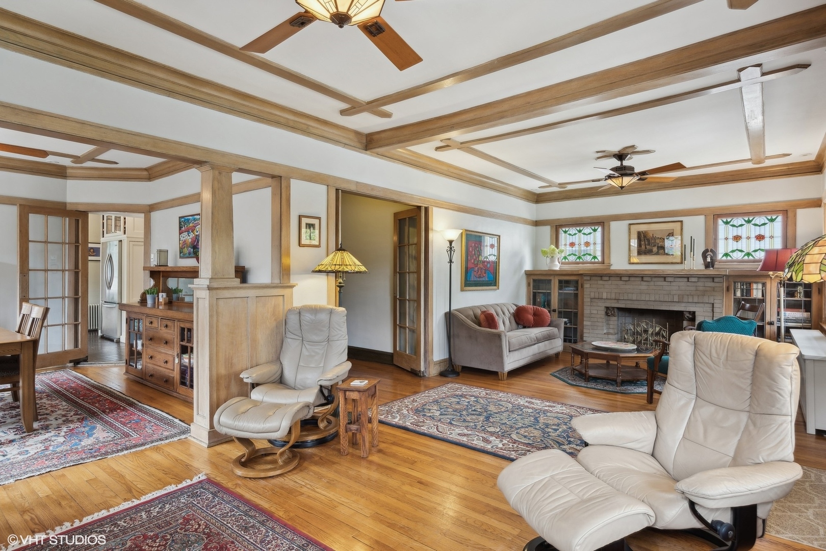 208 Woodside Road Riverside, IL 60546 - Photo 7 of 37 a living room with furniture and a fireplace