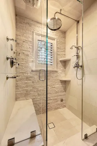 a bathroom with a shower