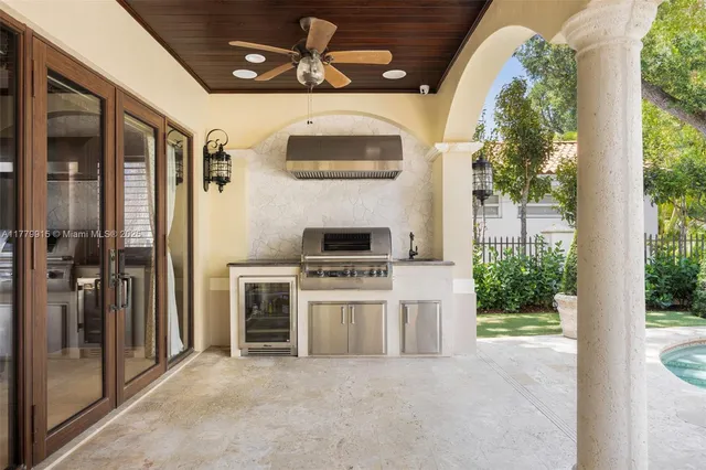 a view of a hallway with washer and dryer
