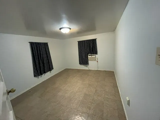 an empty room with closet