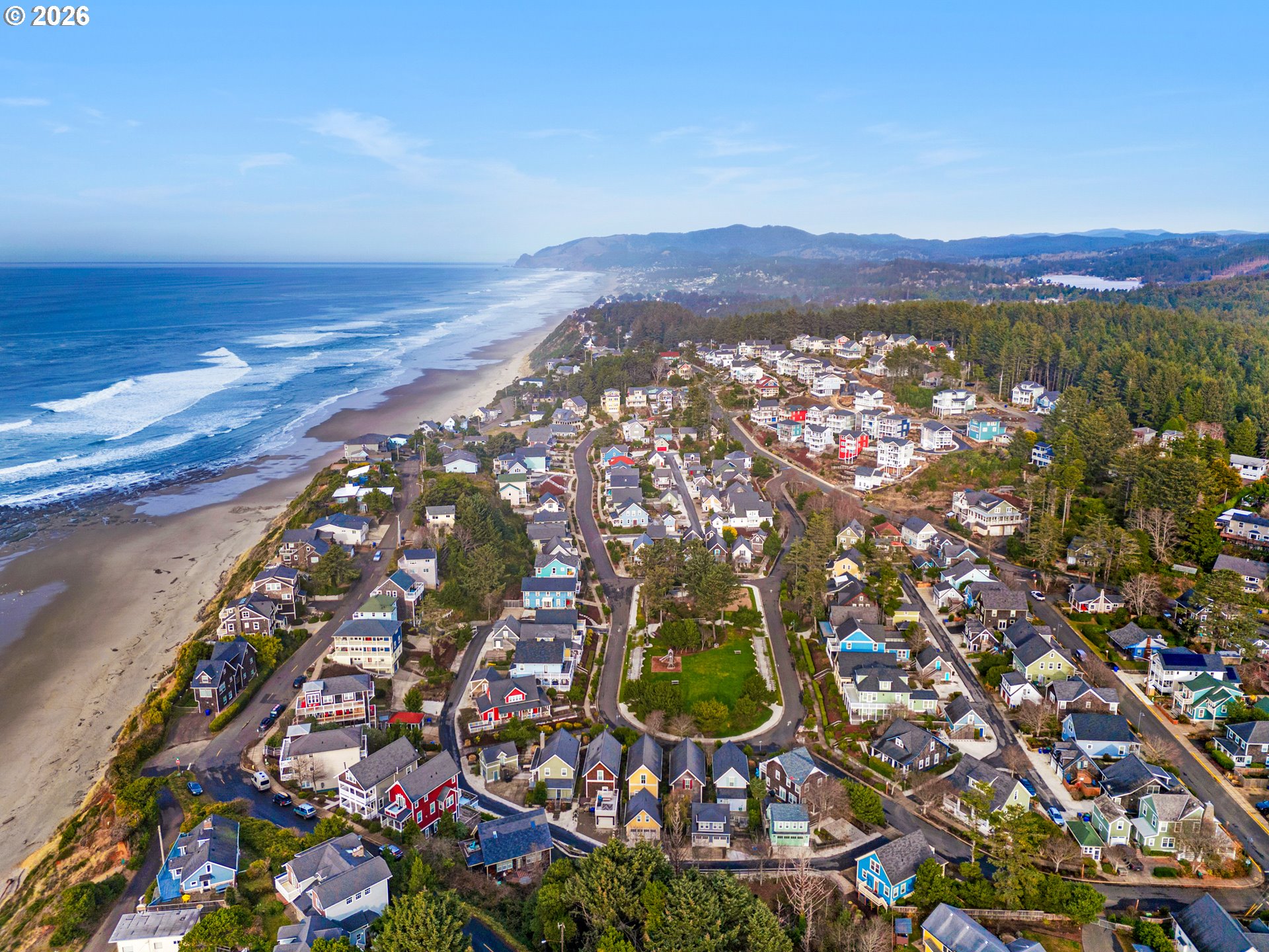 2746 Southwest Barnacle Avenue Lincoln City, OR 97367 - Photo 47 of 48 an aerial view of residential houses with outdoor space