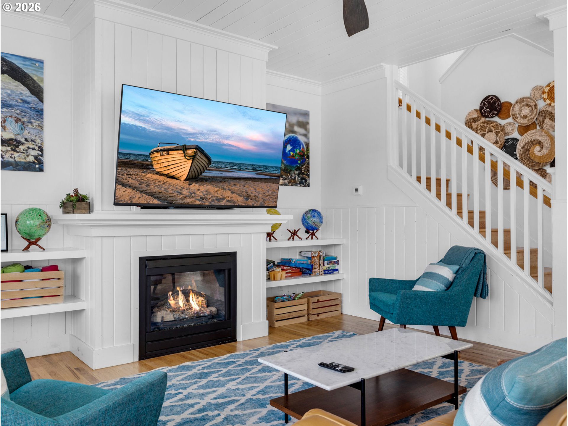 2746 Southwest Barnacle Avenue Lincoln City, OR 97367 - Photo 5 of 48 a living room with furniture and a fireplace