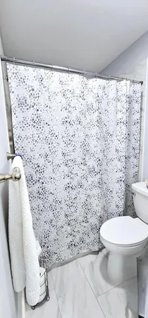 a bathroom with a shower