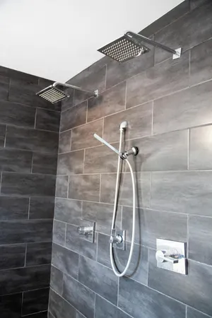 a bathroom with a shower