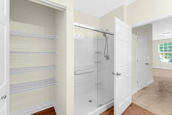 a bathroom with a shower