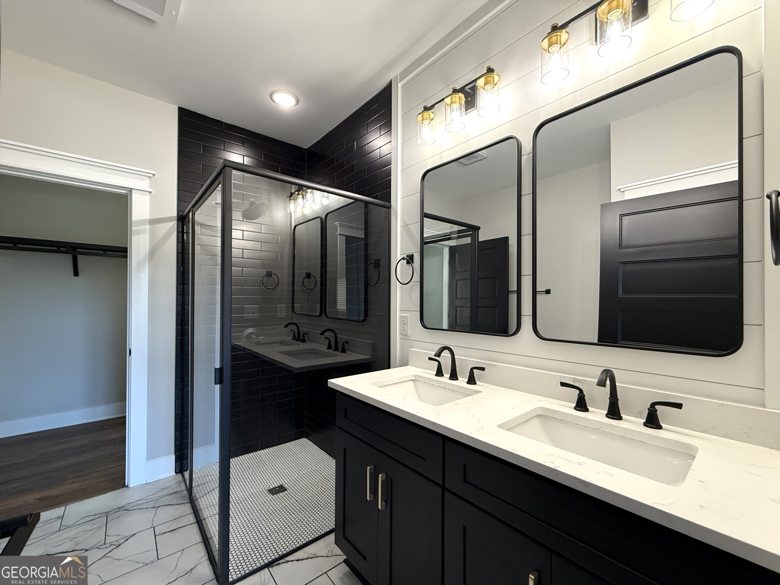 110 Sautee Ridge Road Clarkesville, GA 30523 - Photo 7 of 39 a bathroom with a double vanity sink and mirror